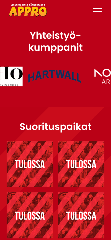 Verkkosivut tapahtumalle yhteistyökumppanit